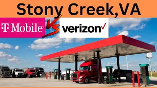 Verizon versus TMobile  Stoney CreekVA  I95 Truckers Rest Stop [upl. by Byrne]