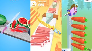 Fruit Slicer vs Perfect Slices vs Slice It All Very Satisfying And Relaxing ASMR Slicing Game [upl. by Anhej]