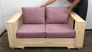 Sillón moderno para dos personas muy Bonito y Fácil de hacer [upl. by Esereht]