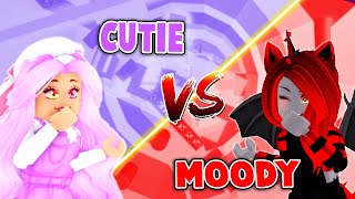 CUTIE Vs MOODY In Tower Of Hell Roblox [upl. by Hoeve]