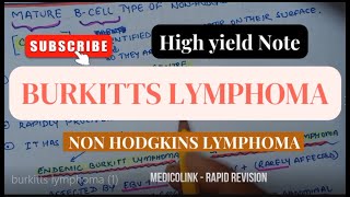 BURKITTS LYMPHOMANONHODGKINS LYMPHOMAPATHOLOGYHIGH YIELDRAPID REVISION [upl. by Fasano]