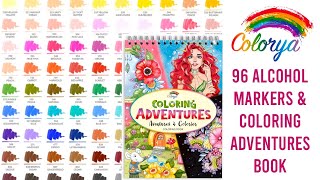 Colorya 96 Alcohol Markers amp Coloring Adventures book  Review [upl. by Ott]