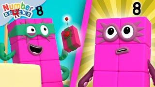 Superhero Maths Moments Save the Day  Octoblock Number Fun  Numberblocks [upl. by Dranrev]