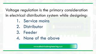 Voltage regulation is the primary consideration in electrical distribution system while designing [upl. by Htiderem]