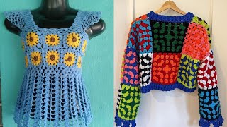 Ideas de diseño de top corto de crochet con estilo y adorables [upl. by Enelrac91]