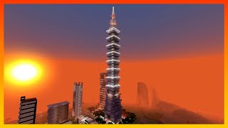 Como construir un RASCACIELOS moderno en MINECRAFT 5 quotTAIPEI 101quot [upl. by Karlyn]