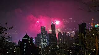 Hong Kong Fireworks spectacular New Years Eve 2024 from the Peak Longest show ever in Hong Kong [upl. by Airotciv]