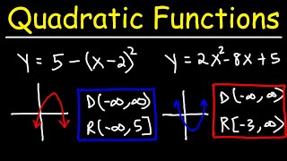 How To Find The Domain and Range of a Quadratic Function [upl. by Vookles313]