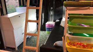 Fulltime family tour of our kid’s room in a toy hauler garage  the kid’s bedroom living in our RV [upl. by Ecnerat]