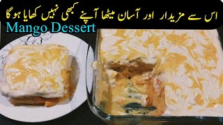 mango dessert recipes easy at home  no bake mango cake 15 minutes  by Azrainthekitchen [upl. by Heyra]