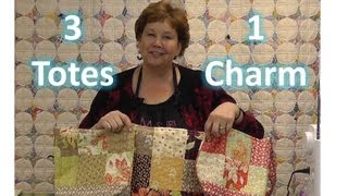 Make Three Totes  Purses With One Charm Pack [upl. by Sirraj]