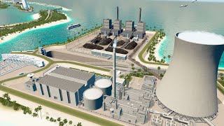 CitiesSkylines  Bora Bora  Building a coal power plant [upl. by Germaine]