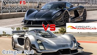 COTA Record battle  Czinger 21C vs Hennessy Venom F5 Revolution at Circuit of the Americas [upl. by Anneirb]