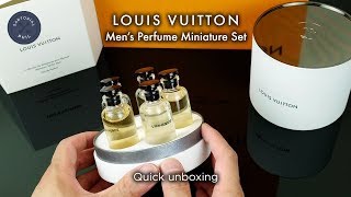 Louis Vuitton Mens PerfumeCologne Fragrance Miniature Set 5 2018  Quick Unboxing [upl. by Blasien]