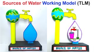 sources of water working model tlm for science exhibition project  science project academy [upl. by Ress]