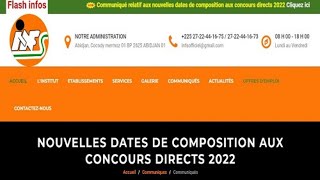 Concours DEntrée A LINFS 2022  Calendrier De Composition Modifié  Nouvelles Dates Disponibles [upl. by Leahcimdivad]