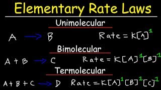 Elementary Rate Laws  Unimolecular Bimolecular and Termolecular Reactions  Chemical Kinetics [upl. by Nacim224]