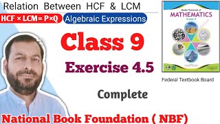 Class 9 Exercise 45 NBF Maths Ex 45 Class 9th federal board FBISE Math national Book foundation [upl. by Jenine207]