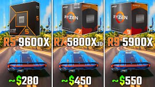 AMD RYZEN 5 9600X vs RYZEN 7 5800X3D vs RYZEN 9 5900X  Test in 6 Games [upl. by Antons292]