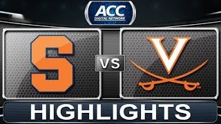 Syracuse vs Virginia  2014 ACC Basketball Highlights [upl. by Anipsed]