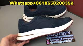 Loro Piana Week End Walk Sneaker Navy Blue Review from BOOTSFY [upl. by Ttelrahc]