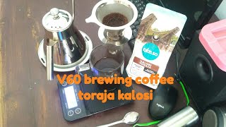 Brewing coffee Kalosi toraja v60 stainless [upl. by Ewnihc]