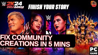 Fix Community Creations in 5 Minutes  WWE2k24  Zuragames [upl. by Siuoleoj415]