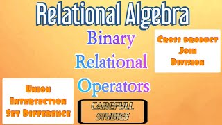 BINARY RELATIONAL OPERATIONSRELATIONAL ALGEBRAdbms [upl. by Cora]