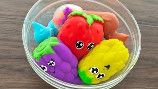 Making Sand Slime from Anti Stress Fruit Cute Squishies [upl. by Meda]