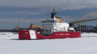 USCGC Mackinaw up bound out of the Soo Locks [upl. by Paynter]