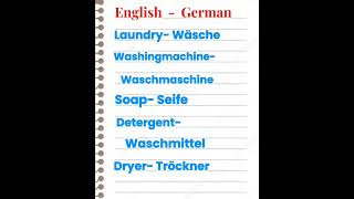 Laundry in German Washing day vocabularies in german germanlearning language [upl. by Iddet]