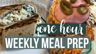 ONE HOUR Meal Prep  Copycat Starbucks Spinach Feta amp Egg White Wraps  Buffalo Chicken Burgers [upl. by Starla852]