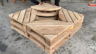 DIY Pallet  The Idea of Making A Set of 4 Wooden Pallet Chairs is Really Inspiring for Your [upl. by Refinnej748]