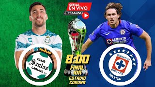 SANTOS 01 CRUZ AZUL  FINAL  LIGA MX GRAN FINAL IDA GUARDIANES 2021 LIVE [upl. by Aborn480]