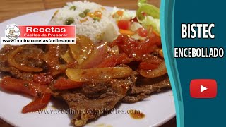 Bistec Encebollado Receta Casera Fácil y Deliciosa [upl. by Maffei]