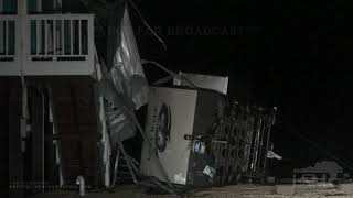 09132021 Matagorda TX  Hurricane Nicholas Wind Damage and Surge Over Road [upl. by Immas]