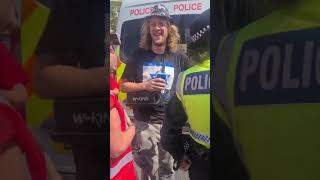 Nick cotton gets kicked out of Tommy Robinson rally literally kicked out 😆 🤣 😂 tommyrobinson [upl. by Hoopen]