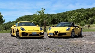 Porsche Cayman GT4 vs Alfa Romeo 4C [upl. by Simeon657]