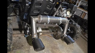 Homemade STRAIGHT PIPE DUAL EXHAUST For GO KART [upl. by Nnayelhsa]