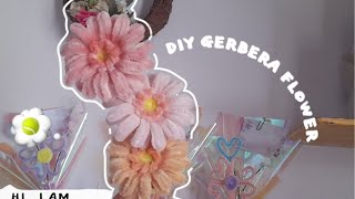 DIY I BUNGA GERBERA PIPE CLEANER I DIY BUNGA KAWAT BULU I TUTORIAL BUNGA GERBERA rykenzaofficial [upl. by Sapphera232]