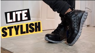 Reebok Sublite Cushion Work Boot Unboxing and Review 2022  Mid Cut Waterproof Composite Toe [upl. by Durst]