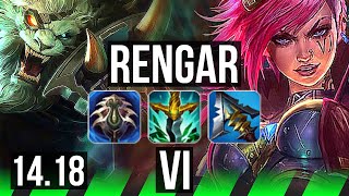 RENGAR vs VI JGL  Rank 1 Rengar Rank 3 700 games Godlike  EUW Challenger  1418 [upl. by Merell]