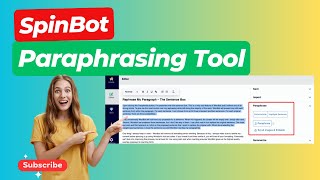 How to use SpinBot Paraphrasing Tool  SpinBot Paraphrasing Tool [upl. by Marthena791]