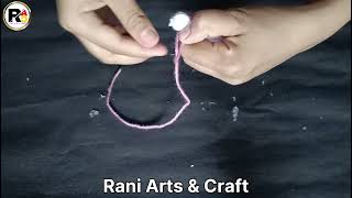 How To Make Woolen Flower  Super Easy Woolen Flower Making  How To Make Toran Art and Craft [upl. by Tebzil]