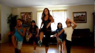 Raquel Call teaching her kids quotEguinha pocotoquot remix by Xuxa [upl. by Ahsiram912]