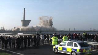 Demolition of the Cooling Towers at the Richborough Power Station 11th March 2012 [upl. by Eibbed]