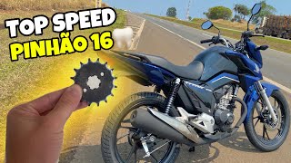 COLOQUEI PINHÃO 16 na TITAN 160 2024 😱 TOP SPEED [upl. by Esinahs]