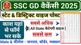 SSC GD 2025 State wise amp District wise vacancy SSC GD General Border and Naxal District post 2025 [upl. by Gnohc747]