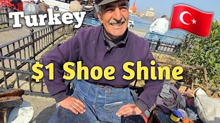 1 HONEST SHOE SHINE MAN  ISTANBUL TURKEY 🇹🇷 ASMR [upl. by Eugenio]