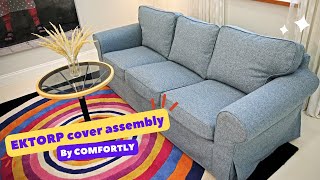 COMFORTLY IKEA Ektorp Hand Made Replacement Covers  Assembly [upl. by Eenaj823]